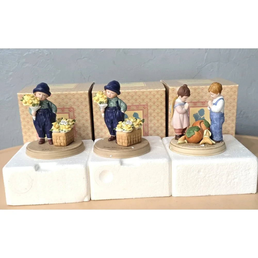 3 Vintage 1986‎ Jessie Willcox Smith Holiday Figurines Giving Thanks, Springtime